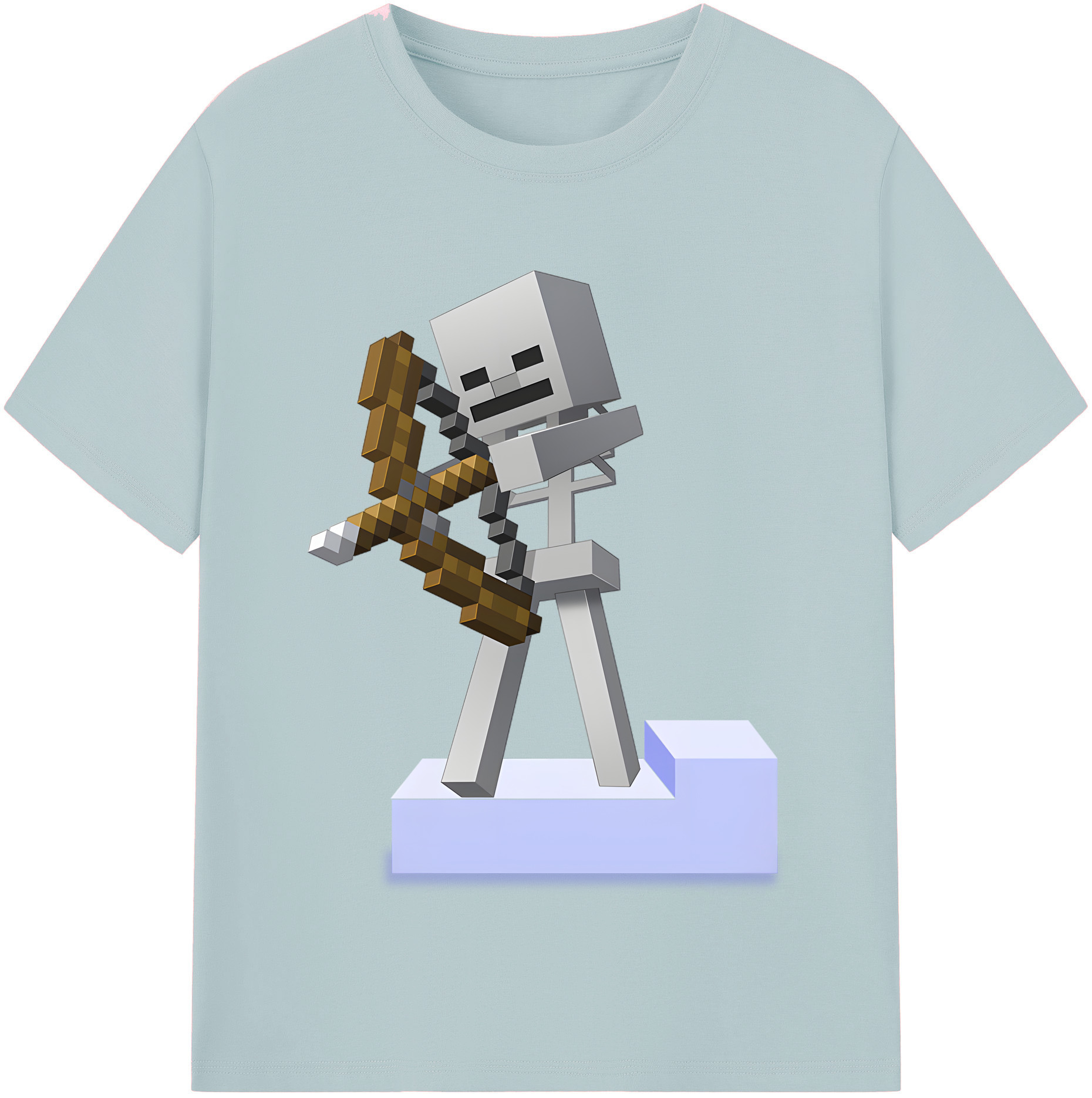 （画像用） マインクラフト ブロックの世界 Minecraft MC Block world 綿100％半袖Tシャツ（フロントプリント）